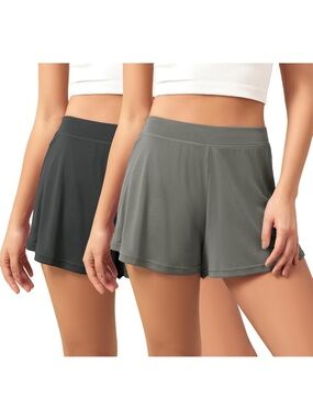 Women's Two-Pack Soft Modal Shorts - Black & Steel